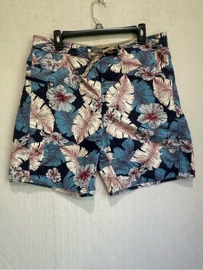 Patagonia Men's Wavefarer Board Shorts Blue Floral Tropical Print Sz 36 Nylon